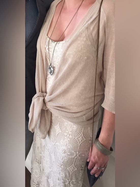 American Vintage Crochet Maxi Slip Dress Women’s Small Cream with Floral trim - Picture 7 of 16